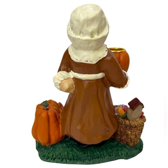 Thanksgiving Pilgram Candle Holder Set Male & Female Resin Pilgrams EUC - Picture 4 of 7